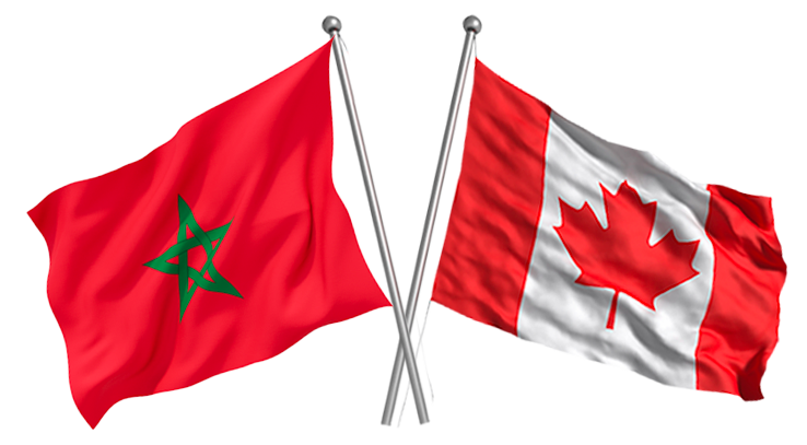 Drapeaux du Maroc et du Canada — partenariat Elaraki UQTR